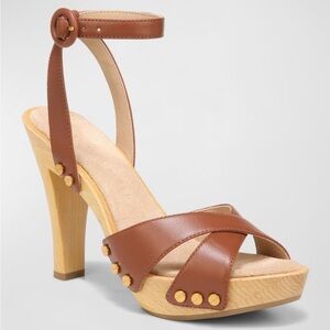 ‼️RARE‼️🎸VERONICA BEARD🎸🔥NWOT🔥Lamont Wooden Healed Platform Sandals—8